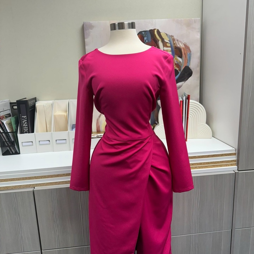 Designers Originals Fuchsia Long Sleeve Dress